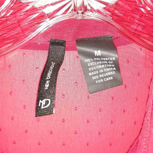 Ladies Red Sheer Blouse Medium - Picture 5 of 8